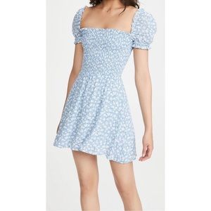 Reformation Orangerie Mini Dress Azzurro Size Medium